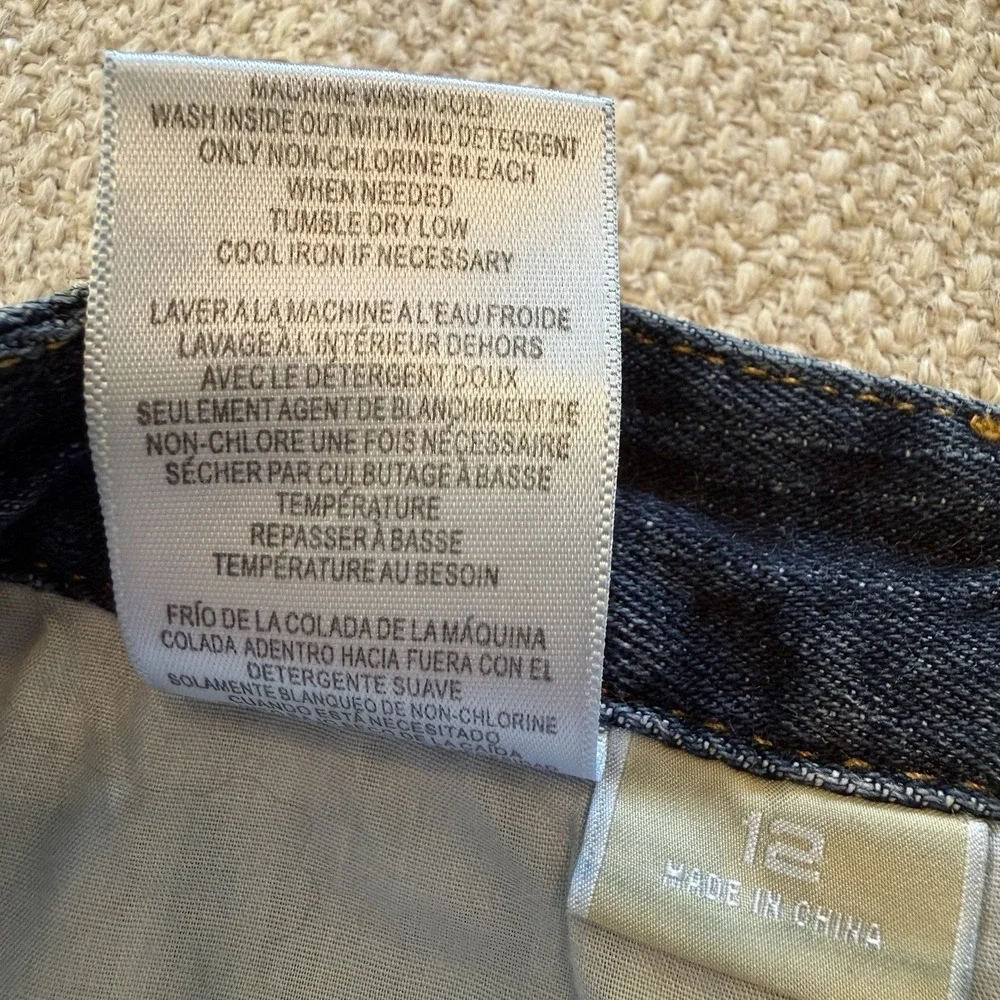Michael Kors‎ Womens Bootcut Stretch Jeans Dark Wash Embroidered Pockets Size 12